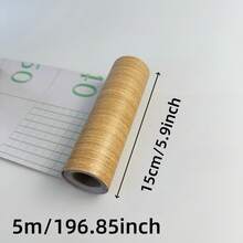 1pc 15cm X 5m Wood Grain Stair Sticker | Self-Adhesive Vinyl Sticker, Suitable For Floor, Furniture, Doors & Windows - Retro Matte DIY Home Decor Repair Patch - Multicolor - View 4