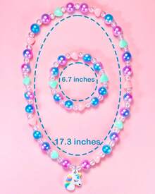 Kids Jewelry For Little Girls Necklace Bracelet With Unicorn Rainbow Star Crown Pendant For Toddler Dress Up Jewelry Princess Gifts For 3 4 5 6 7 8 Years OldEssential Festive Atmosphere For Christmas - 1 - View 7