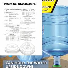 3 And 5 Gallon Jug Cap Reusable,Silicone Gallon Caps 55mm Bottle And Dispensers,Non-Spill 5 Gal Jug Cap Cover, Patented(3 Pack)