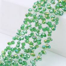 约95颗5*8毫米水滴形玻璃珠，彩色镀AB彩DIY饰品吊坠，适用于手工配件、鞋子、包包、发饰、节日礼物、生日礼物等。 - 5*8mm橫孔水滴 - 查看 29