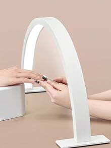 15.74 In/22.44 In White/Pink Crescent Shape Nail Lamp,USB Push Button Plug Desktop Lamp,For Nail Fill Lighting, Vanity, Handmade Desk, Nightstand,Monochromatic White Light - white light - View 9