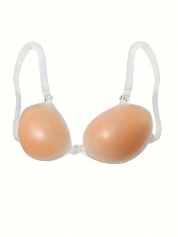 Silicone Bra Thicken Shoulder Straps Sticky Invisible Push Up Adhesive Bra Watherproof And Skin-Friendly For Women