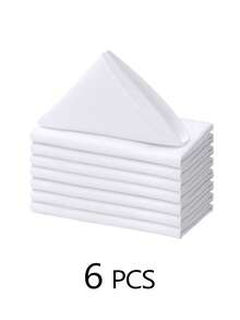 6/10/12/24/50pcs White Cloth Napkins, Size 14*14/17*17/20*20 Inches, Washable, 100% Polyester Fabric, Hemmed, Suitable For Hotels, Restaurants, Parties, Weddings And More Occasions.
