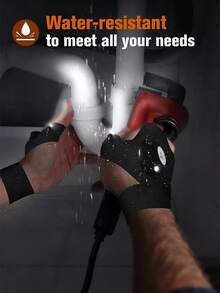 1 Pair Of LED Flashlight Gloves - Perfect For Car Maintenance, Night Fishing, Running, Camping, And Hiking! (Excluding Battery)