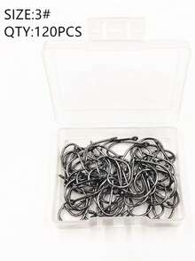 120pcs Iseama Fish Hooks With Hole, Saltwater Fishing Hooks With Barbs, Iseama Big Game Fishing Accessories - Black and White - View 10