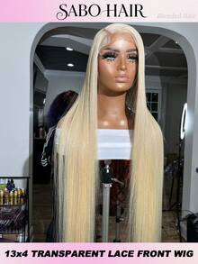 Bone Straight Lace Front Wig 8-34 In 13*4 HD Lace Front Wigs Human Frontal Hair Pre Plucked With Baby Hair Bleached Knots Virgin Hair Natural Hairline Glueless Easy-To-Wear For Women #613 Blonde Blended Hair - S613 - View 2