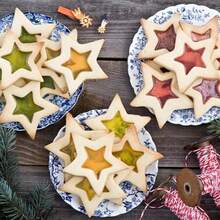 5pcs/Set Star Tower Cookie Cutter Set, Christmas DIY, Sizes: 2", 2.3", 2.7", 3", 3.5", Stainless Steel Star Shaped Cookie Molds For Pastry, Cookies And Dough Cutting
