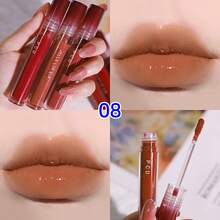 1pc Gege Bear Glossy & Matte Finish Lip Gloss, 5 Color Options, Long-Lasting, Moisturizing, Velvet Texture, Brightening
