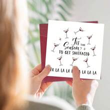 1pc Funny Christmas Card (With Envelope) - "Time To Get Drunk" Humorous Card, Playful Holiday Greeting, For Sisters, Friends And Family, Holiday Joke Card - Multicolor - View 4