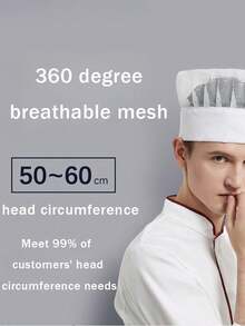 Customized Chef Hat, Adult Adjustable Elastic Baker Kitchen Cooking Chef Cap, Dust-Proof Hat, Work Hat For Bakery, Cafe, Dessert Shop, Restaurant, Kitchen, Anti-Hair Loss, Washable And Reusable