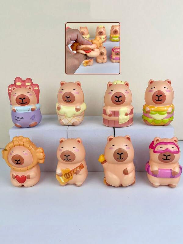 1/3pcs - Capybara Squeeze Toy, Cute Animal Decompression Toy, Classroom Reward, Basket Filler, Perfect Holiday Gift, Capybara Relaxation Toy - Fast Bounce, Durable Rubber, Unique Animal Squeeze Toy, Great For Party Favors And Holiday Gifts-(There Is A Small Flaw At The Bottom, Please Do Not Purchase If You Mind)