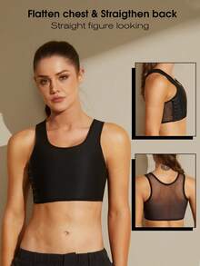 1pc Women Chest Binder Compression Top, Trans, Transgender FTM, Adjustable Seamless Binding Vest For Large Bust
