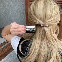1pc Acetate Barrette French Hair Clip, Elegant Rectangle Hair Clip With Fashionable Tortoiseshell Print, Women Hair Accessory, Claw Clips, Hair Claws, Hair Slide, Hair Barrettes