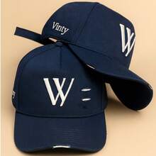 VINTY ORIGINAL Destroyed Cap With Ribbon Closure, Unisex Ripped Casual Hat - Màu xanh hải quân - Xem 2