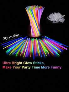 100 bastões luminosos, bastões luminosos brancos para casamento, decorações para festas, que brilham no escuro por 10 a 12 horas. Podem ser usados para fazer pulseiras, colares, etc., feitos em casa. Adequados para festas, reuniões, bares, festas de aniversário e outras ocasiões.