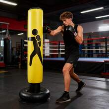 1pc Inflatable Punching Bag, Freestanding Punching Bag For Fitness, Teens & Adults Home Use, Kickboxing Training Equipment