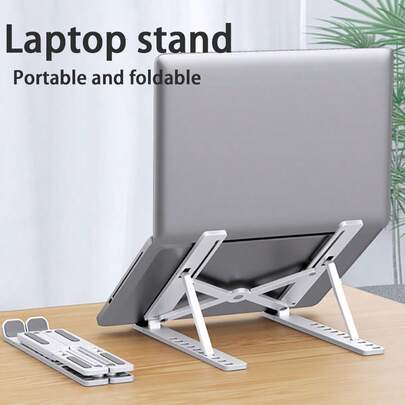 Portable Laptop Stand For Desk Ergonomic 8-Levels Adjustable Heights Computer Stand ABS Laptop Riser Holder Compatible With All Laptops And IPad 10-15.6 Inch