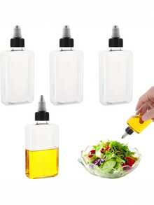 1/2/3/4pcs Camping Leak-Proof Oil Bottles, Mini Squeeze Bottles With Screw Cap, Suitable For Squeezing Cooking Oil, Small Camping Oil Bottles, Plastic Soy Sauce Bottles - Multicolor - View 1