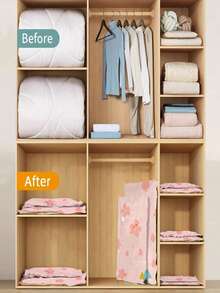1/4/5/6pcs Vacuum Compression Storage Bags, Space Saving Bags For Clothes, Bedding, Pillows, Dust-Proof And Moisture-Proof - Clear - View 2