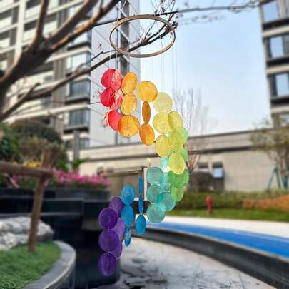 1PC Exquisite And Elegant Mirror Shell Wind Chimes, Multiple Options, S-Shaped Rotating Music Wind Chimes, Ladies' Favorite Outdoor Wind Chimes, Shell Glass Wind Chimes, Home Pendants, Garden Decorations, Handmade Gifts, Ladies Gifts, Home Decorations