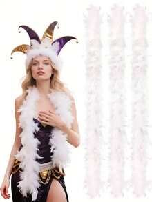 1pc Artificial Feather Boa Great For Women Costume Accessory Party Dancing Dress Up Holiday Christmas Tree Decors Crafting DIY,Christmas Feather Scarf. - A - View 2