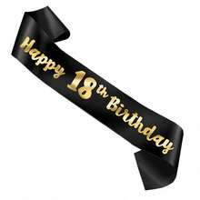 Perfect Birthday Gift - Sparkling Golden Foil Sash For Ages 16,18,21,30,40,50,60 - Party Decoration