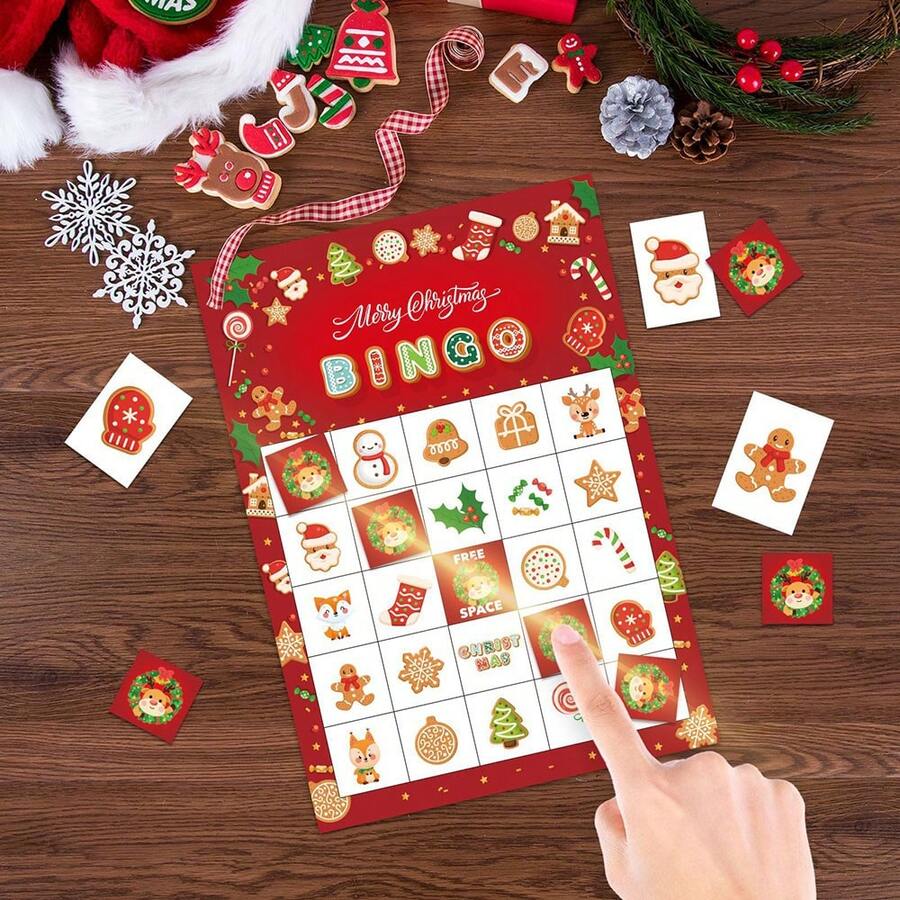 Bingo Spielkarten - Exklusiver Atmosphäremacher für Familienzusammenkünfte, Halloween-Karnevals und Weihnachts-Spieleabende, ein maßgeschneiderter "Atmosphäreführer" für fröhliche Familienmomente, nahtlos anpassbar an drei Szenarien, entfacht interaktive Begeisterung sobald man sie auspackt