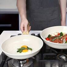 APPKER Non-Stick Pan, Frying Pan, Wok, Chef's Pan, With Heat-Resistant Handle, Suitable For Induction Cooktops, Kitchen, White (20/24/28 Cm) - Multicolor - View 1