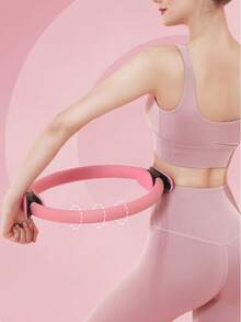 1pc Multi-Functional Pilates Ring, Yoga Assist Magic Circle, With Comfortable Foam Handles, For Thigh, Yoga, Fitness, Calf, Back, Waist And Hand Exercises