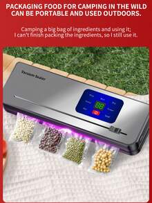 可充电自动真空封口机 - 迷你家用食品保鲜密封机电池容量 2000mAh - 黑色 - 查看 7