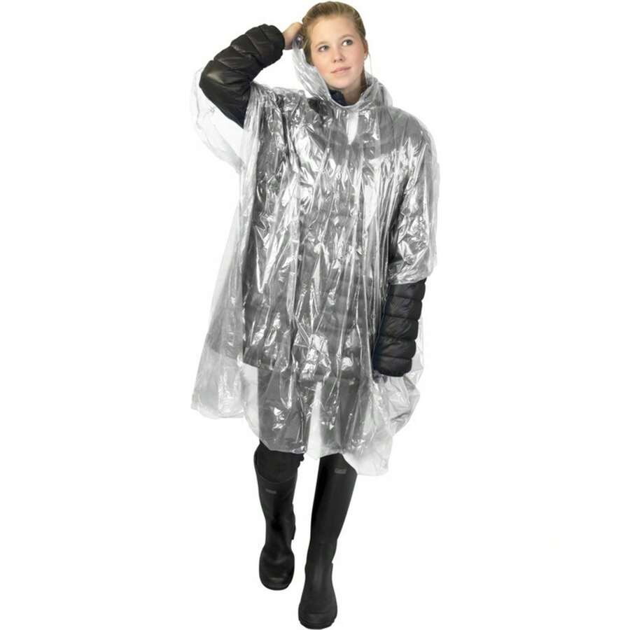 Generic Unisex Adult Mayan Plastic Raincoat (White)