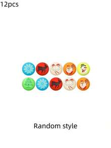 12 Pcs-Christmas Glow Bouncy Balls Glow,Christmas Decoration,In The Dark Bouncing Balls,Rubber Bounce Ball,Bell/Snowman/Santa Claus/Reindeer/Green Dot/Snowflake Pattern,Christmas Ornaments For Tree,Christmas Tree Topper,Bulk Birthday Party Game Gifts Stocking Stuffers Party Favors,Christmas Gifts, Party Decoration Small Presents,Christmas Decoration 2025