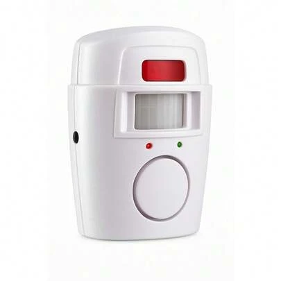 Alarme Sensor Movimento 110° 10m 105dB 2 Controles Remoto Montagem Fácil Pilha AA Casa - D.K.L