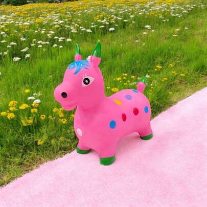 1 pieza 60*54*40cm,1350g.Caballo  Brincador Inflable con musica- Saltarín Espacial con Asa + Animales para Montar (Set Amigos Rebote) Caballo Inflable Saltarín - Brincolín Espacial con Asa, Animales para Montar y Rebote Caballito Brincador Inflable: Saltarín Espacial + Animales para Montar (Amigos Rebote)
