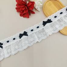 1 قطعة 1 ياردة شريط ملون، مع تريم من الدانتيل بشكل فيونكة، للملابس المصنوعة يدويًا، تغليف صناديق الهدايا، التطريز، الحياكة، حافة الخياطة، اكسسوارات الدانتيل الديكورية، اكسسوارات الخياطة