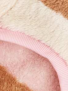 EOO 1pc Cat & Dog Universal Fashionable New Ins Style Warm Striped Pattern Autumn/Winter Fleece Pet Sweatshirt - Multicolor - View 6