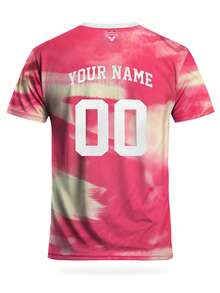 Customized Men's Football Jersey With Cartoon Leopard Design, Personalized With Name & Number, Comfortable Round Neck Sports Sweatshirt For Football Training, Casual Wear, And Gift - Pink - View 5