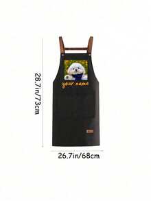 1 șorț de bucătărie personalizat, șorț cu imprimeu personalizat - șorț de gătit personalizat, șorț cu logo personalizat, șorț de bucătar, șorț cu nume personalizat, cadou pentru brutari, șorț pentru grătar, șorț de bucătărie, șorț modern din poliester rezistent la ulei, șorț de bucătărie negru, șorț din poliester pentru grădină, bucătărie și treburi casnice, perfect pentru acasă, restaurant și gătit în bucătărie, potrivit pentru Ziua Mamei, sezonul nunților, sezonul absolvirilor, cadouri pentru familie și prieteni