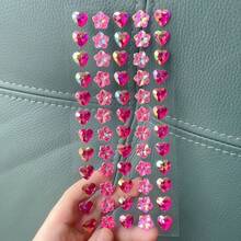 60pcs Colorful Synthetic Gem Stickers - 3D Shiny Self-Adhesive Reusable Decorative Stickers, Suitable For Decorating Phones, Laptops, Tablets, Birthday Gifts, Craft Materials, Assorted Colors, 3D Effect, Glossy Surface, DIY Projects, [Random Style With Color Difference] - Multicolor - View 3