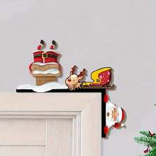 1 Piece Christmas Door Corner Decoration Hanging Ornaments, Cute Elk And Santa Claus Door Corner Decorations, Christmas Home Decorations Suitable For Christmas Home And Party Supplies Decorative Door Corner Hanging Ornaments