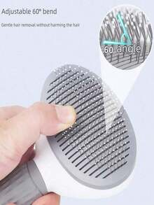 1pc Dog Brush, Cat Brush, Flea Comb, Automatic Cleaning Brush, Pet Grooming Brush, Pet Massage Brush, Shedding Grooming Brush, Mat Breaker Tool, Dematting Comb, Automatic Hair Removal Brush, Pet Cleaning Tool, Hair Collection Label, Dog Brush, Cat Brush, Pet Hair Collector Comb, Animal Accessories, Pet Supplies - 彩色 - 查看 8
