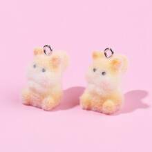 2 件装树脂植绒可爱熊企鹅兔子猫吊坠 DIY 珠宝配饰 - 彩色 - 查看 20