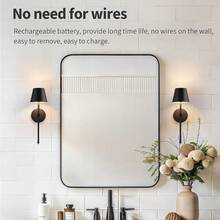 2 piezas Lámparas de pared recargables con sensor táctil a batería, Lámpara de pared LED recargable, Iluminación con regulación continua, Adecuada para decoración de pared, sala de estar, dormitorio, pasillo, regalo, luz nocturna - Multicolor - Ver 9