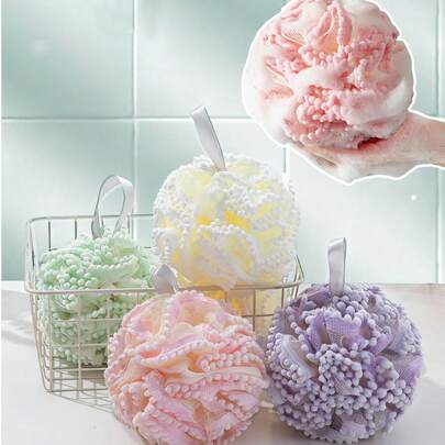 套装沐浴泡泡网、沐浴花、泡泡球、超柔软女士大号可爱珍珠泡泡浴球、高端沐浴产品、浴室、旅行用品、婚礼、派对、生日、送给女性、男性、父母、朋友的绝佳礼物、配饰、趣味礼物、秋季装饰/家居浴室装饰圣诞节/新年