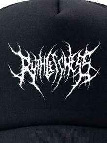 1pc Printed Baseball Cap, Fashionable Mesh Cap, Lightweight And Breathable Curved Brim Cap, Personalized Street Hat, Casual And Simple Trucker Hat, Outdoor Hat For Travel, Hiking, Mountaineering, Fishing, Sports, Golf