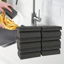 1/5/10/16pcs Black Utility Sponges, Thick Cleaning Blocks For Kitchen, Dishwashing Pads - Black - View 6