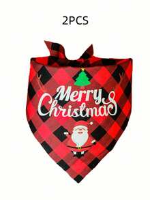 1pc Christmas Triangle Scarf, Suitable For Cats, Dogs, Pet Parties, New Year Celebrations, Christmas Decorations