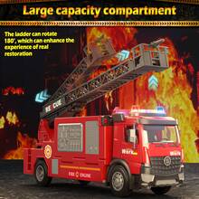 For Real Kids Construction Trucks Toys,12''Toddler Toy For Boys,Friction Powered Kids Firetruck Toys With Simulated Sound And Light,Ladder,Water Pump-Great! - Yellow - View 5