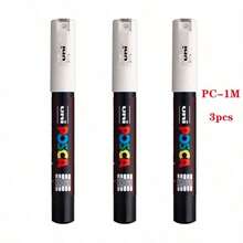 Marcador acrílico de combinación blanco y negro UNI para carteles POP, grafitis/anuncios, suministros de arte PC-1M, 3M, 5M