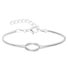 New Knotted Snake Bone Bracelet Love Knot Infinity Love Heart Couple Bracelet Romantic Chain - Bạc - Xem 4